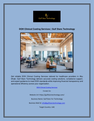 DOH Clinical Costing Services