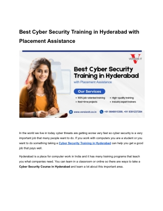 Best Cyber Security Training in Hyderabad with Placement Assistance