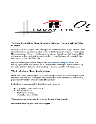 iPhone repair price list Malaysia