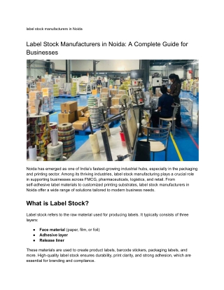 Label Stock Manufacturers in Noida_ A Complete Guide for Businesses (1)