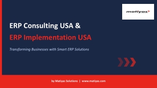 ERP Consulting USA & ERP Implementation USA | Business Growth with Matiyas Solut