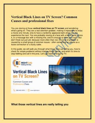 Vertical Black Lines on TV Screen? Common Causes and professional fixes