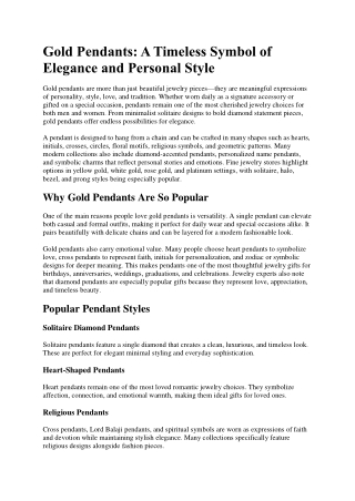 Gold Pendants