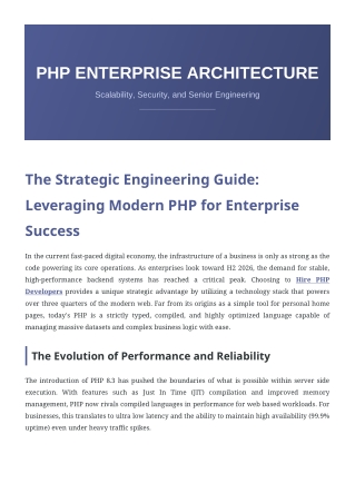 Hire PHP Developers | Expert Scalable Web Engineering