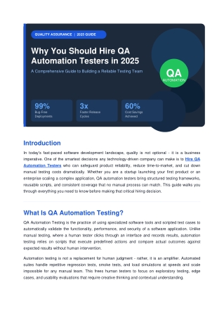 Hire QA Automation Testers | Expert Testing Team 2025