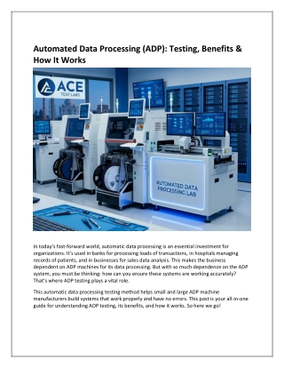 Automated Data Processing (ADP): Complete Guide with Examples