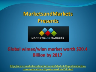 Global Wimax Market worth $20.4 Billion by 2017