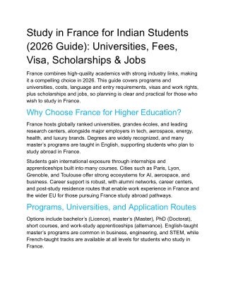 Study in France for Indian Students (2026 Guide)_ Universities, Fees, Visa, Scholarships & Jobs