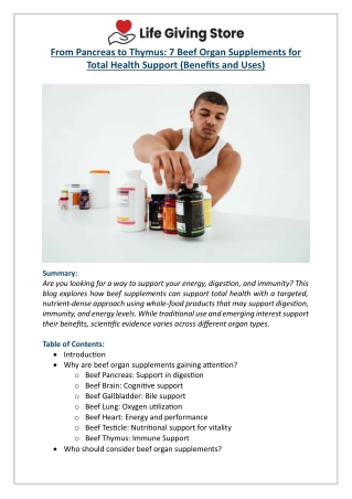 7 Best Beef Organ Supplements for Energy & Immunity | Life Giving Store