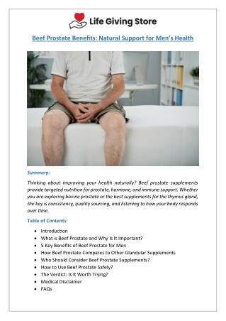Beef Prostate Supplements for Hormone & Health Support