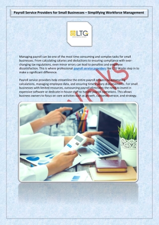 Payroll Service Providers for Small Businesses – Simplifying Workforce Management