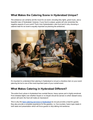What Makes the Catering Scene in Hyderabad Unique