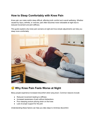 How to Sleep Comfortably with Knee Pain: A Practical Guide