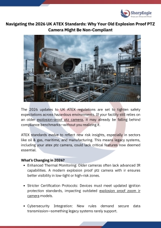 2026 UK ATEX Rules Is Your PTZ Camera Compliant