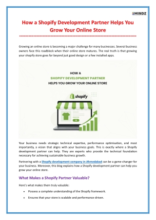 How a Shopify Development Company Can Help You Grow Your Online Store