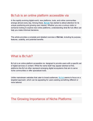 Bc1ub is an online platform accessible via