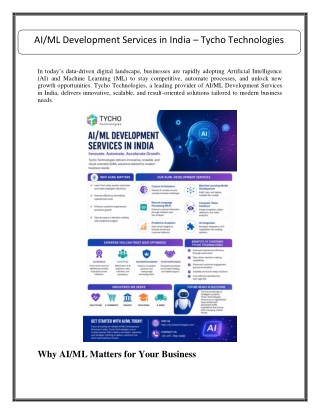 AI/ML Development Services in India – Tycho Technologies