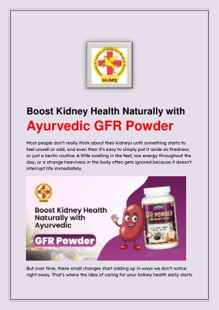 Boost Kidney Health Naturally with Ayurvedic GFR Powder