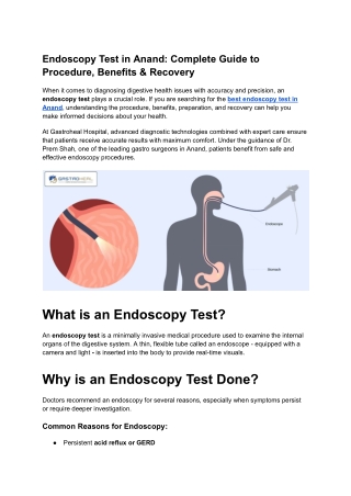 Endoscopy Test in Anand_ Complete Guide to Procedure, Benefits & Recovery