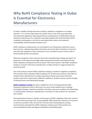 RoHS_Compliance_Testing_in_Dubai