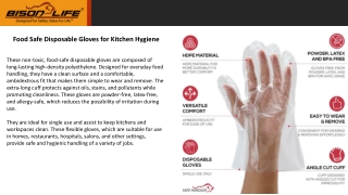 Food Safe Disposable Gloves for Kitchen Hygiene
