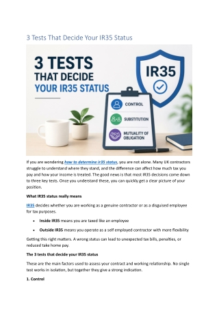 How to Determine IR35 Status - UK Contractors Guide