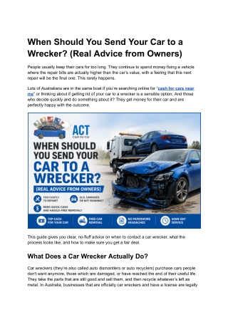 When to Sell Your Car to a Wrecker: Expert Owner Advice & Process Guide
