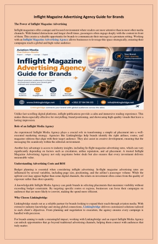 Inflight Magazine Advertising Agency Guide for Brands