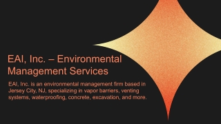 EAI, Inc. - A Data-Led Environmental Solutions Provider