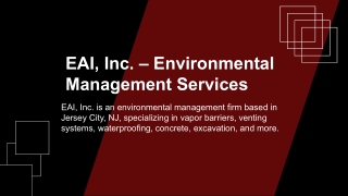 EAI, Inc. - A Future-Focused Environmental Leader