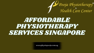 Affordable Physiotherapy Services Singapore