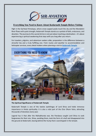 Kedarnath Temple Travel Essentials for a Sacred Journey