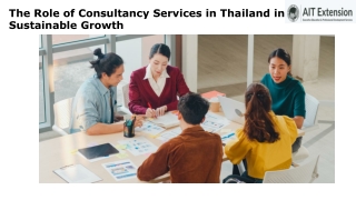 The Role of Consultancy Services in Thailand in Sustainable Growth