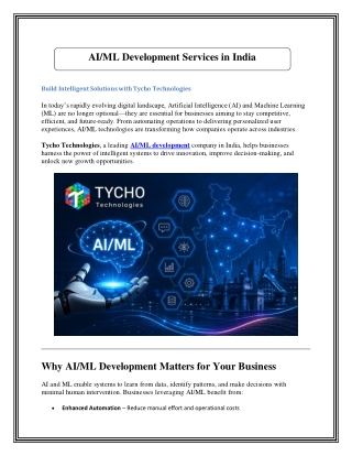 AI/ML Development Services in India