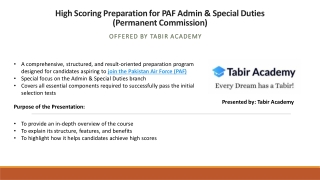 PAF Initial and Intelligence Test Preparation