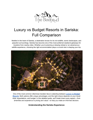 Luxury vs Budget Resorts in Sariska_ Full Comparison