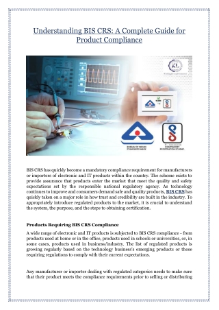 Understanding BIS CRS: A Complete Guide for Product Compliance