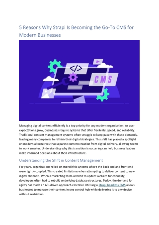 5 Reasons Why Strapi Is Becoming the Go-To CMS for Modern Businesses