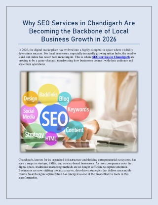 SEO Services in Chandigarh Are Becoming the Backbone of Local Business Growth