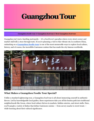 Guangzhou private tour guide