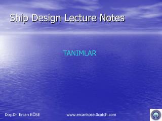Ship Design Lecture Notes