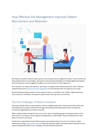 How Effective Site Management Improves Patient Recruitment and Retention
