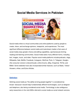 SMM Services in Pakistan