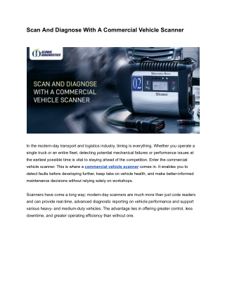 Scan And Diagnose With A Commercial Vehicle Scanner