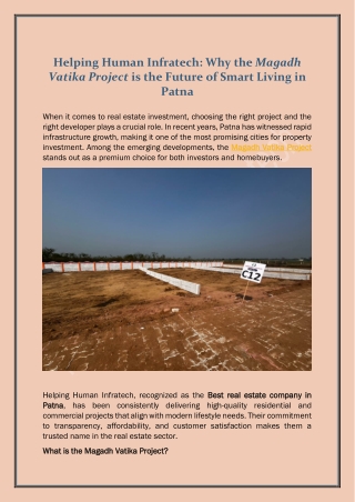 Magadh Vatika Naubatpur  Land & Township Projects by Helping Human