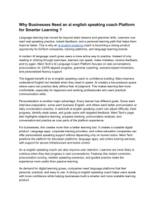AI English Speaking Coach for Confident Language Learning