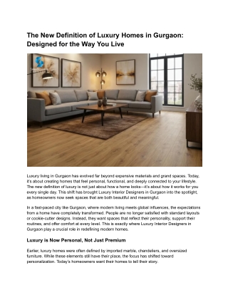The New Definition of Luxury Homes in Gurgaon_ Designed for the Way You Live