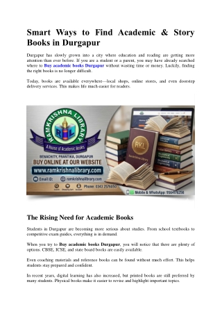 Smart Ways to Find Academic & Story Books in Durgapur