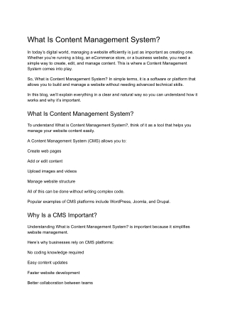 What Is Content Management System