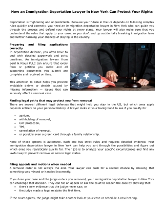 How an Immigration Deportation Lawyer in New York Can Protect Your Rights